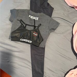 Black and Gray Conquer Activewear Set